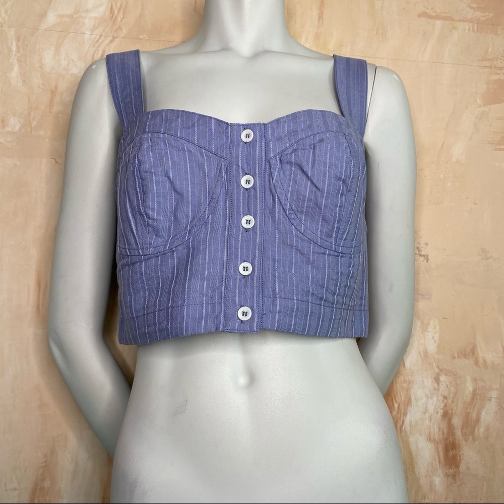 Medium Free People Perfectly Striped Crop Top - Picture 4 of 8